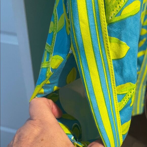 Vibrant Teal and yellow  Print Dress - Picture 4 of 8